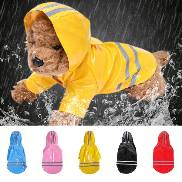 Reflective Hooded Dog Raincoat