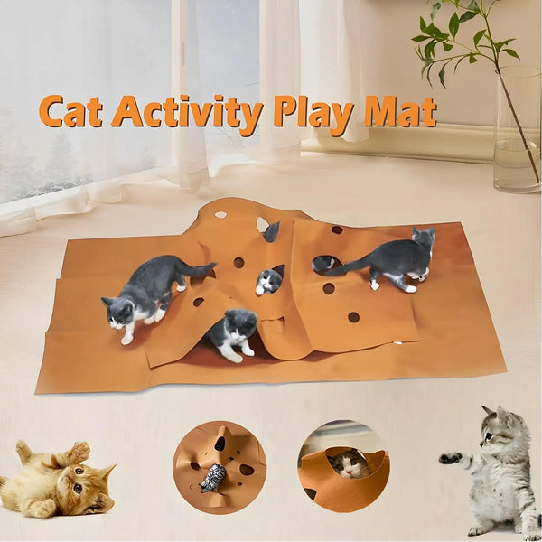 Cat Play Mat with Tunnels